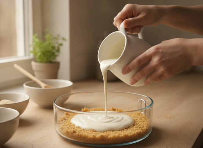 Tarta fría de yogur de soja sin horno: receta vegana fácil