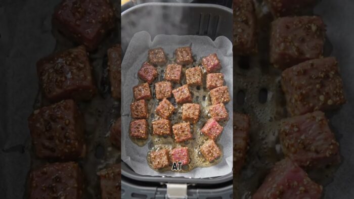 10-Minute Air Fryer Garlic Butter Steak Bites! 🥩🧈 (Zero-Carb Carnivore Recipe) #carnivorediet