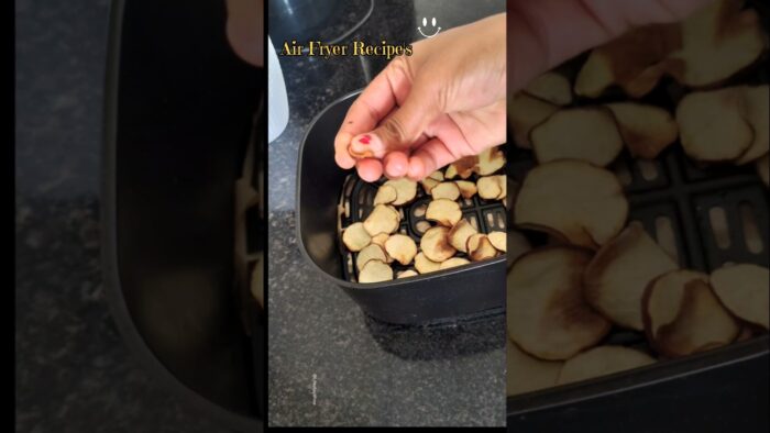 10 min Recipe 😋#airfryer #sweetpotato #chips #oilfree #youtubeshorts #shortsfeed #viral #easyrecipe