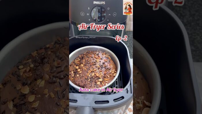 Aata Cake in Air Fryer 😍 | No Maida No Refined Sugar | Easy Healthy Cake #shorts #airfryerrecipes