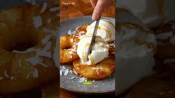 Abacaxi caramelizado na air fryer 🍍😋 #sobremesa #airfryer #receita