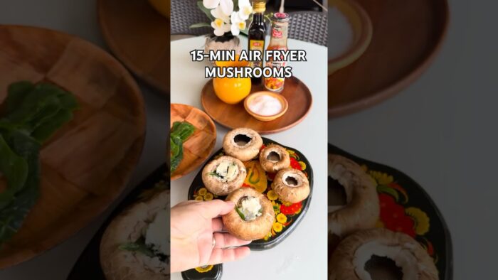 Air Fryer Cheese-Stuffed Mushrooms Appetizer Recipe