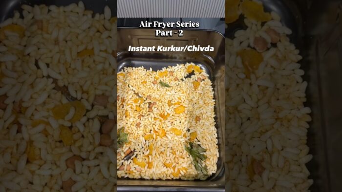 Air Fryer Series Instant Kurkur or Chivda | 5 Minute Recipe | #oilfreesnack #healthyfood #shorts #yt