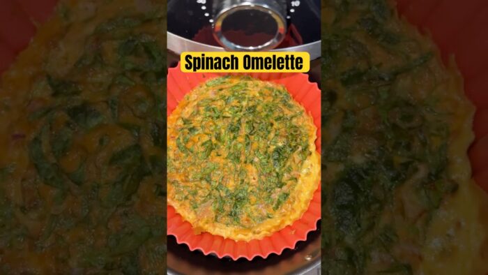 🥚🌿 Air Fryer Spinach Omelette | AirFryer Series- Day28|High Protein Breakfast #Shorts#upmakaburulu
