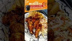 Alitas BBQ en Freidora de Aire SIN ACEITE (quedan más crujientes que fritas) #shorts