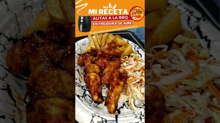 Alitas BBQ en Freidora de Aire SIN ACEITE (quedan más crujientes que fritas) #shorts