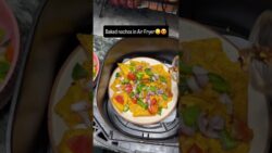 Baked Nachos in Air Fryer.❤️🤤 #fooddiary #easyrecipes #recipe #airfryer #airfryerrecipes #kitchen