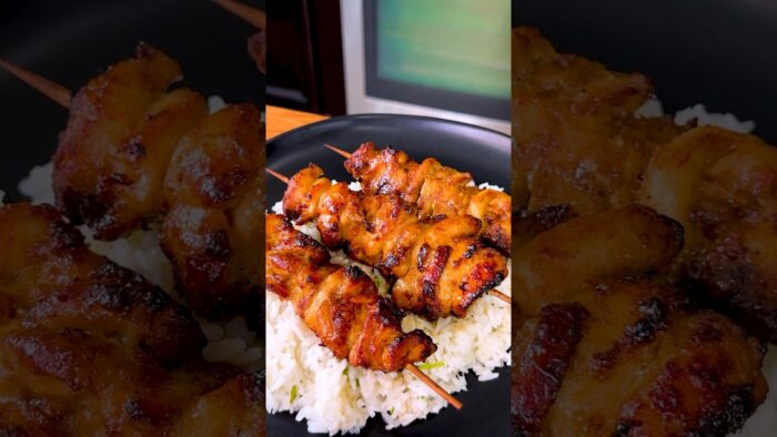 Brochetas de Pollo con Limón y Pimienta en Freidora de Aire #shorts