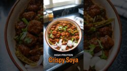 🌶️🔥 CRISPY SOYA CHILL | Air Fryer Series- Day34 |High Protein Recipe #Shorts #upmakaburulu #soya