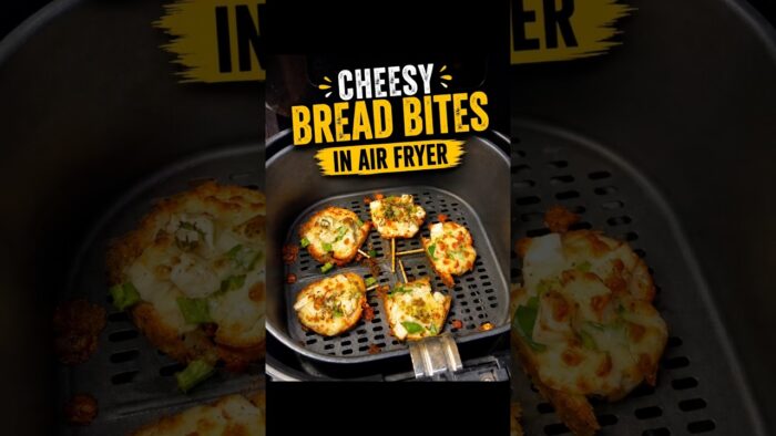 Cheesy Bread Bites In Air Fryer # #ytshorts #recipe#bread #reels #viralvideo #snacks #cookingvideo