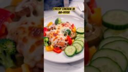 Cheesy chicken with vegetables in Airfryer.               ket |low carb |Easy recipe for weight loss
