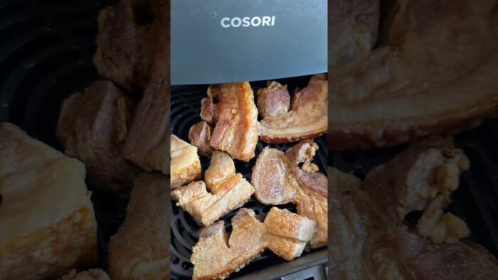 Chicharrón en freidora de aire queda delicioso y crujiente anímate a prepararlo 🤤☺️ #chicharron