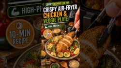 🥕Crispy Air-Fryer Chicken & Veggie Plate High Protein Recipe for Weight Loss Dinner #airfry ...