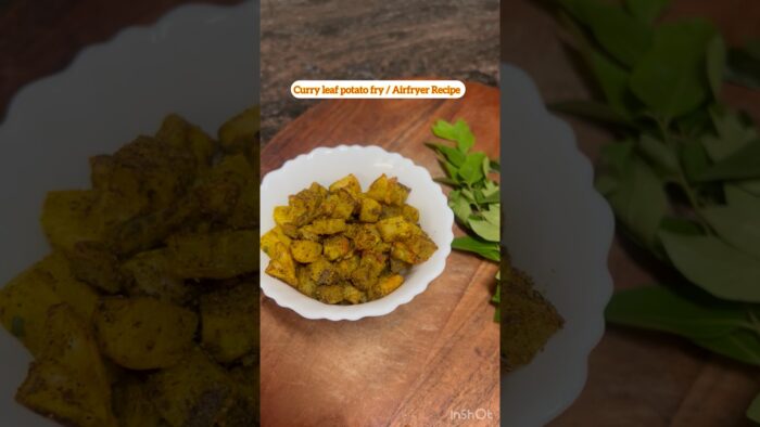 Curry leaf potato fry/ Airfryer Recipe/curry leaf infused potato roast/#shorts@meenasuniquerecipes