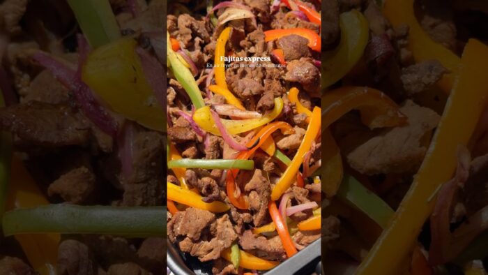 Fajitas express en air fryer (menos de 15 minutos) #receta #fajitas