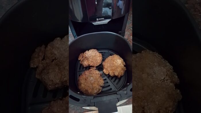 Hamburguesas en la freidora de aire #comida #recetas #food #cocina #pollo