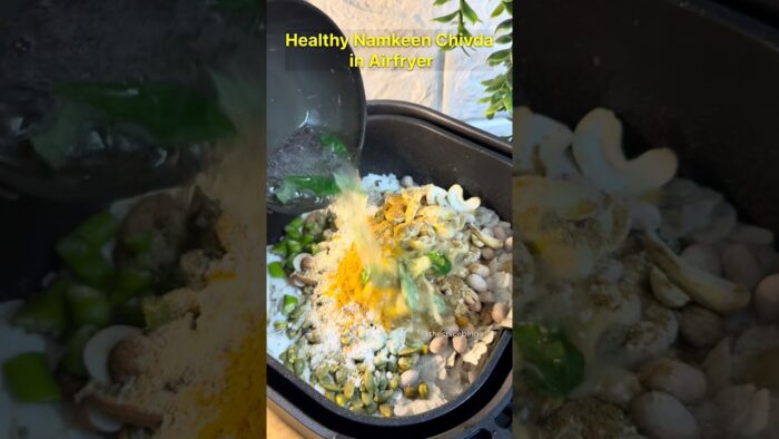 Healthy namkeen chivda recipe in Airfryer #shorts #chivda #airfryer #recipe #healthy