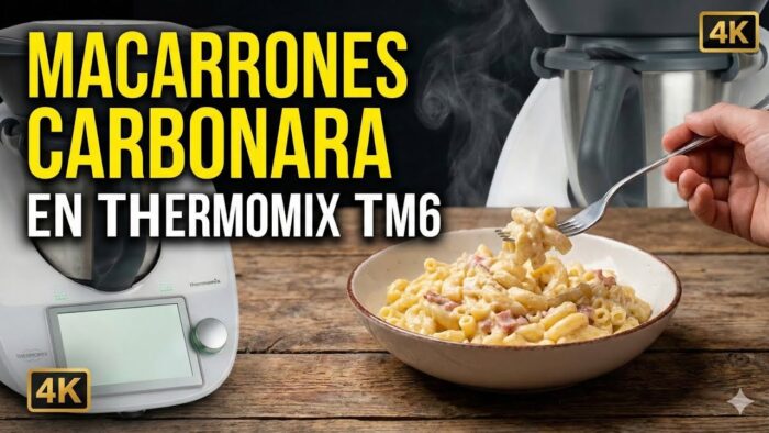 MACARRONES A LA CARBONARA en Thermomix TM6 🍝 ¡Receta Súper Cremosa y Fácil! #Thermomix #Recetas