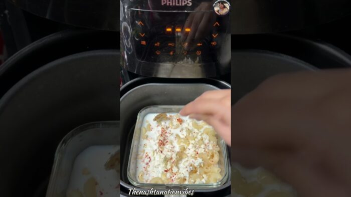 Mac & Cheese Recipe in Air Fryer👌#shorts #viralshorts #cheese #airfryer #thenashtanation #trending