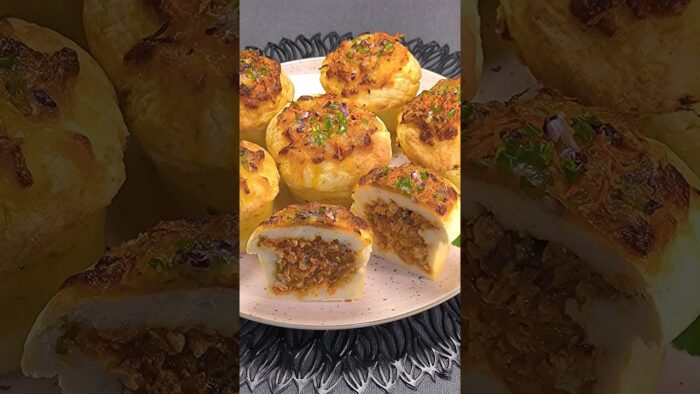 Muffins de Patata Rellenos de Pollo en Freidora de Aire (o en Horno) | Crujientes y Jugosos