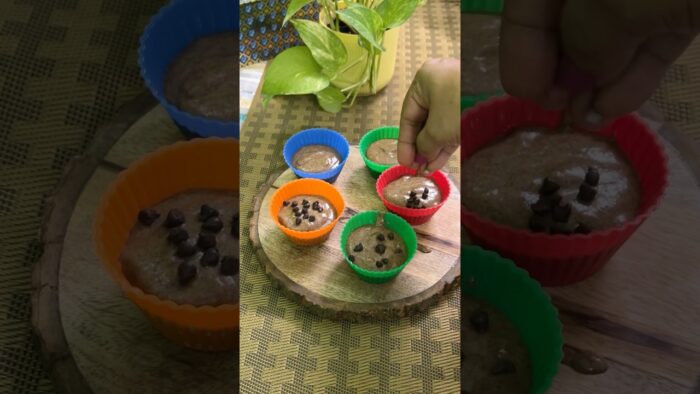 Ragi Cupcake | No Maida, No Refined Sugar | Easy Air Fryer Recipe #shorts #easyrecipe #food #cake