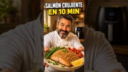 Salmón crujiente en freidora de aire | Listo en 10 minutos #Shorts #Salmon #RecetasSaludables