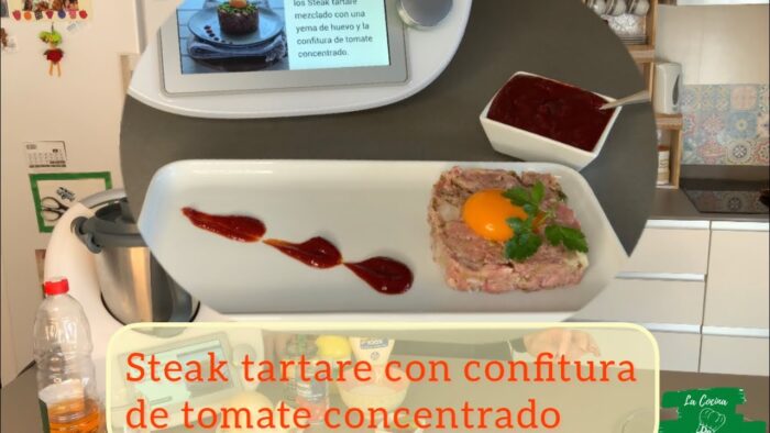 Steak tartare con confitura de tomate concentrado, con thermomix //La cocina de Maribel