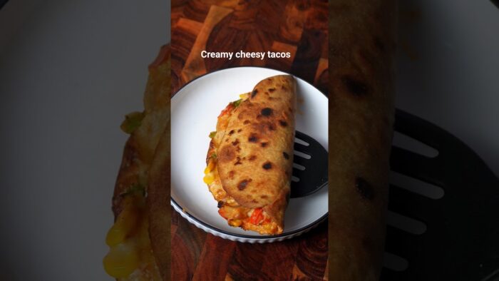 Turn your leftover roti into these delicious Cheesy Roti Tacos#leftoverroti#tacos #cheesy #shorts