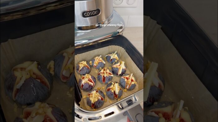 air fryer figs with brie & honey #airfryer #shorts #brie