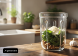 Fideos con pesto rápido de nueces y parmesano