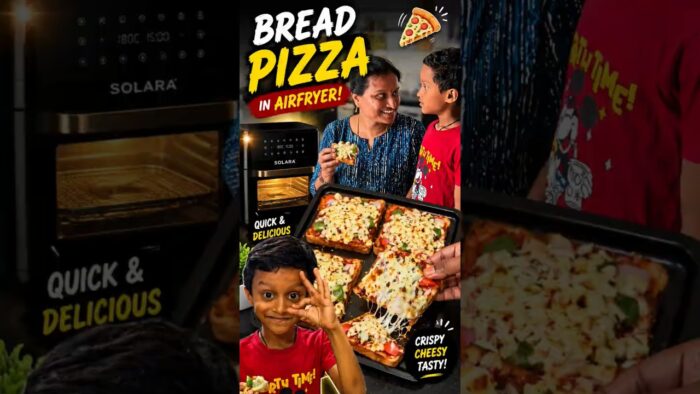 ఇంత Easyగా Bread Pizza ఎప్పుడైనా చేశారా? 😍 | Air Fryer Recipe #viral #trending #breadpizza #snacks