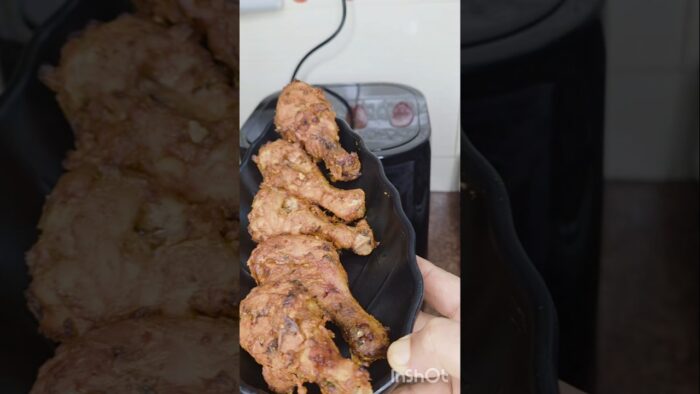 Air Fry Tangdi Chicken 😋 | Less Oil Tangdi Chicken | चिकन टांगडी#Shorts