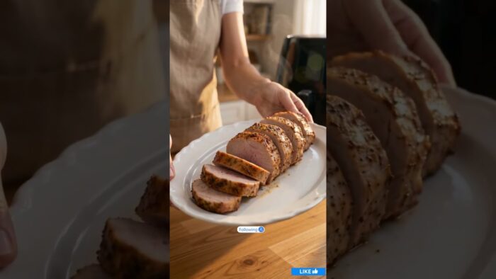 Air Fryer Pork Tenderloin Recipe 👀#shorts #porktenderloin #airfryerrecipes