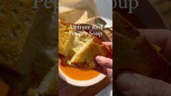 Airfryer Red Pepper Soup & Cheese Toastie 🥪 #airfryer #soup #soupseason