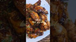 🍋🧄Alitas de pollo con ajo, miel y limón #cocina #receta #alitas #alitasdepollo #chickenwings #shorts