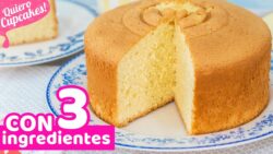 BIZCOCHO EXTRA ESPONJOSO CON 3 INGREDIENTES | RECETA FÁCIL | Quiero Cupcakes!