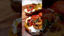 BRUSCHETTA de cherrys asados 🍅👨🏻‍🍳 #shorts #youtubeshorts #recetas
