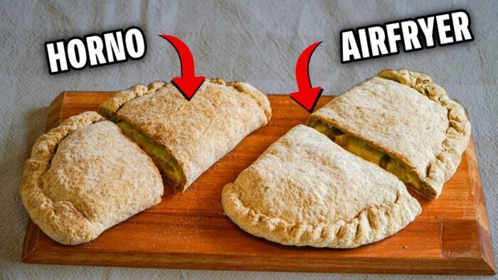Calzone SIN GLUTEN: una masa, dos cocciones (horno y freidora)
