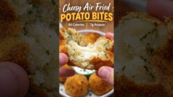 🥔🧀 Cheesy Air-Fried Potato Bites 85 Cal 7g Protein #recipe #easyrecipes #food #easynutrition