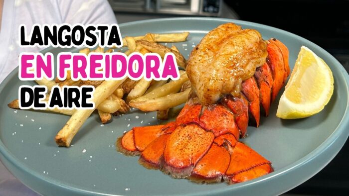 Colas de Langosta en Freidora de Aire con Mantequilla de Ajo 🦞 Receta Fácil