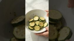 Crispy Garlic Butter Air Fryer Zucchini Rounds  #lowcarbrecipes #recipe
