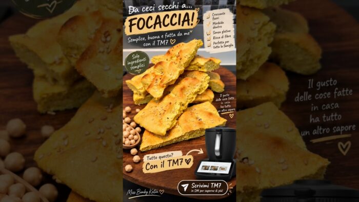 DA #CECI SECCHI A FOCACCIA! 😍La cosa che mi piace di più? #BimbyTM7 #RicetteBimby #FocacciaDiCeci