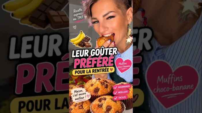 Demain, c’est la rentrée… alors ce soir, je prépare leur goûter préféré : des muffins choco-banane 🍌