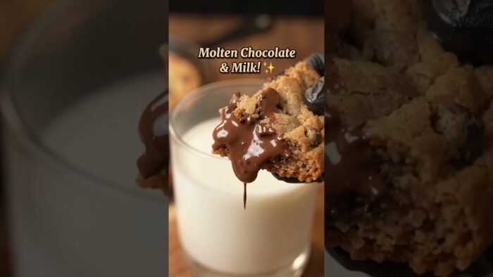 Gooey Air Fryer Lava Cookie! 🍪🍫 #Shorts #Chocolate #AirFryer #Dessert