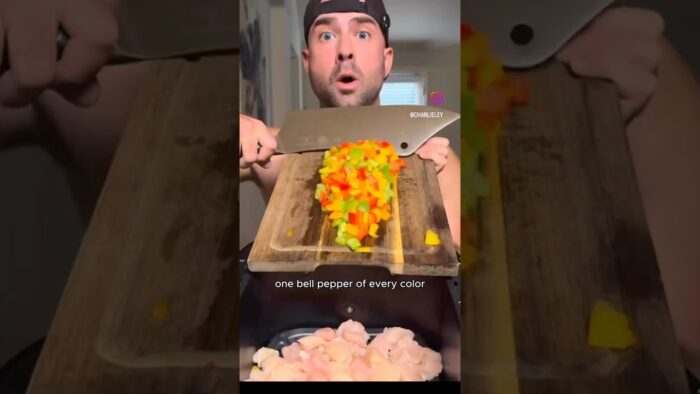 He Tried My Viral Air Fryer Chicken Fajita Bowls #highprotein #cooking