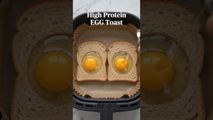 High Protein Air Fryer Egg Toast! 💪 #Shorts