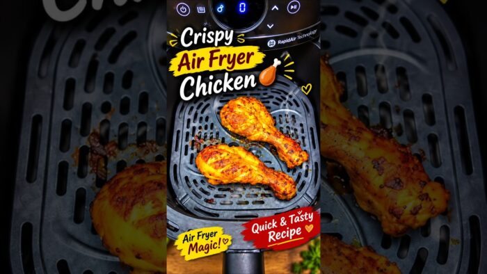 Oil-Free Chicken Drumsticks in Air Fryer 🍗🔥 | #shorts #airfryer #chicken #viral #youtubeshorts