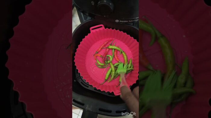 mirchi fry preparation in air fryer 👌👌🤤 #food